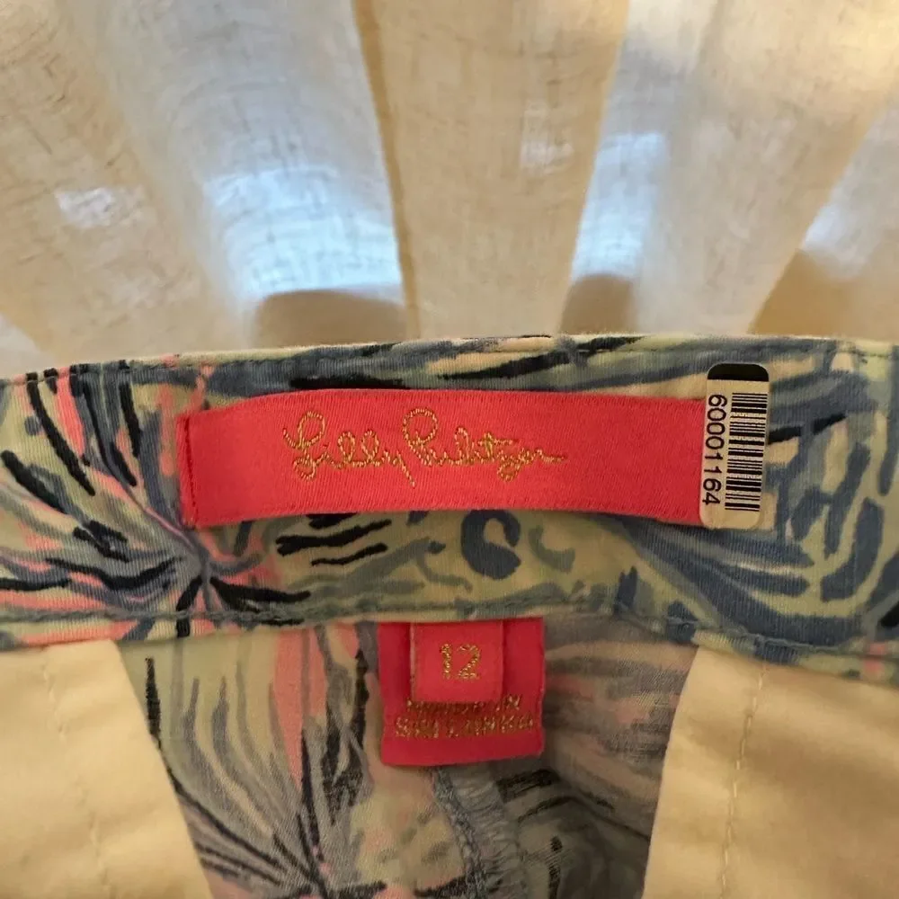 Lilly Pulitzer Adie Ruffle Pocket shorts whisper blue yeah bouy SIZE 12